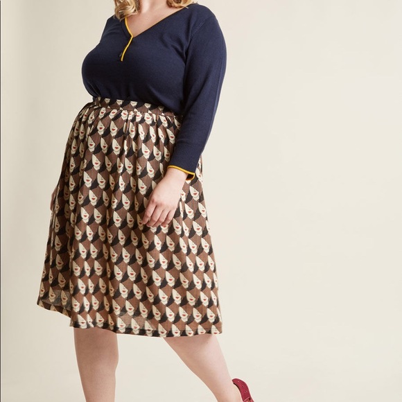 NWT ModCloth Frockshop A-Line Midi Skirt - Picture 5 of 6